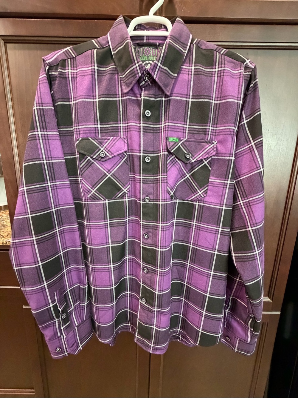 DIXXON Purple and Black Plaid Long-Sleeve Button-Down Shirt